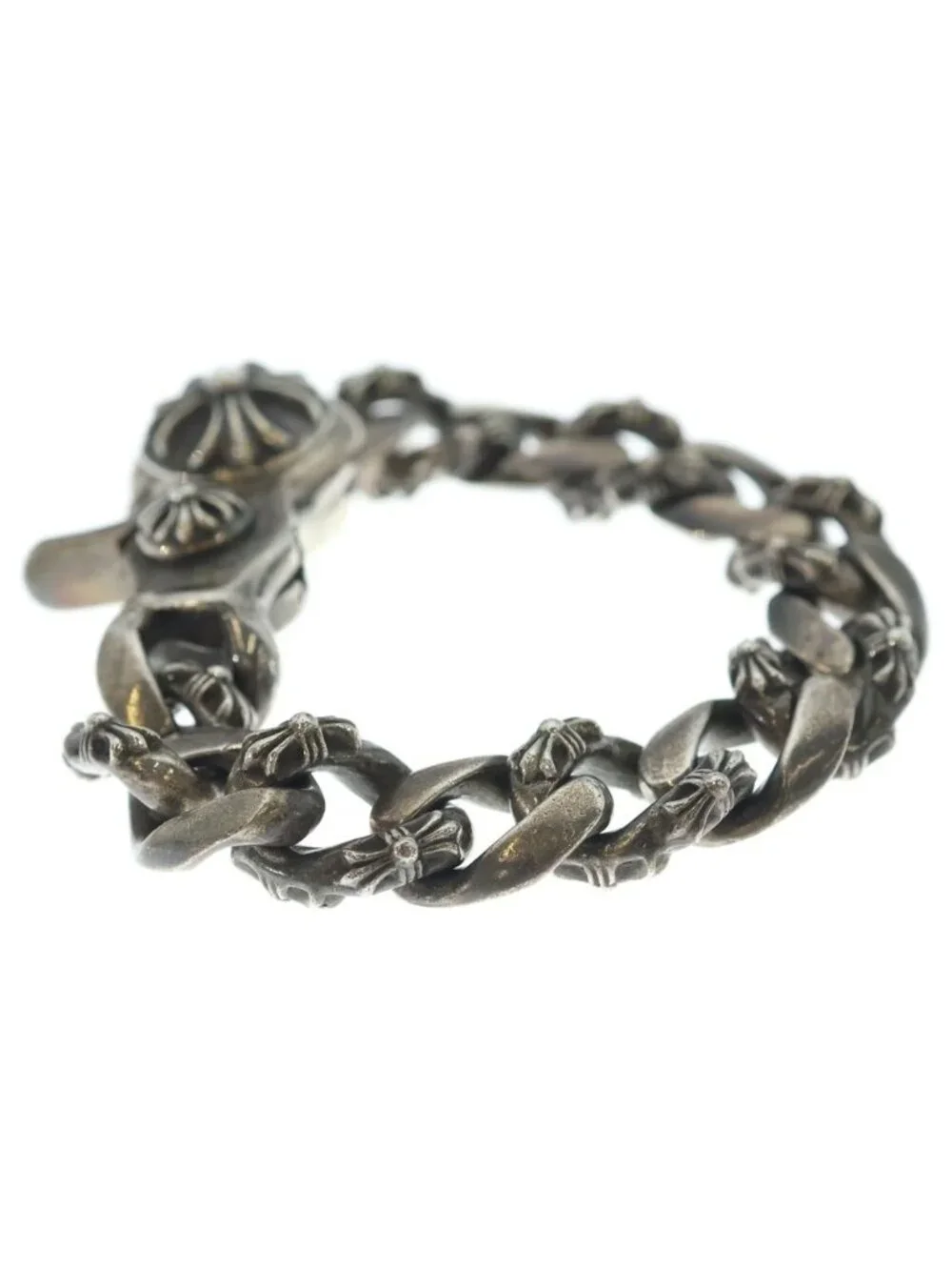 Chrome Hearts Fncy Chn Lnk Fancy Link Clip Bracelet 13 Links Silver